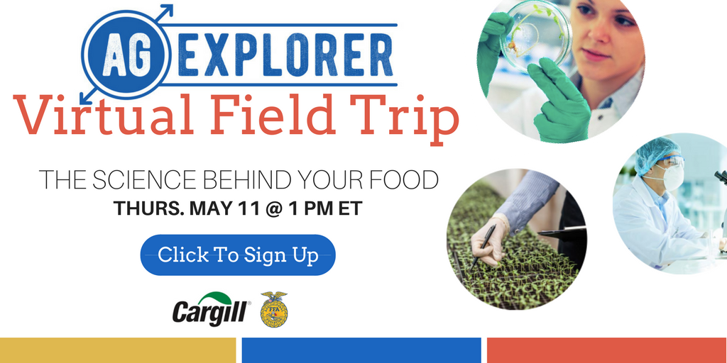 NationalFFA's tweet photo. We're talking the science of food live from @Cargill Innovation Center during Thursday's @AgExplorer #VirtualVFT https://t.co/2k3F3YodH1 https://t.co/kwGQpFAMA8