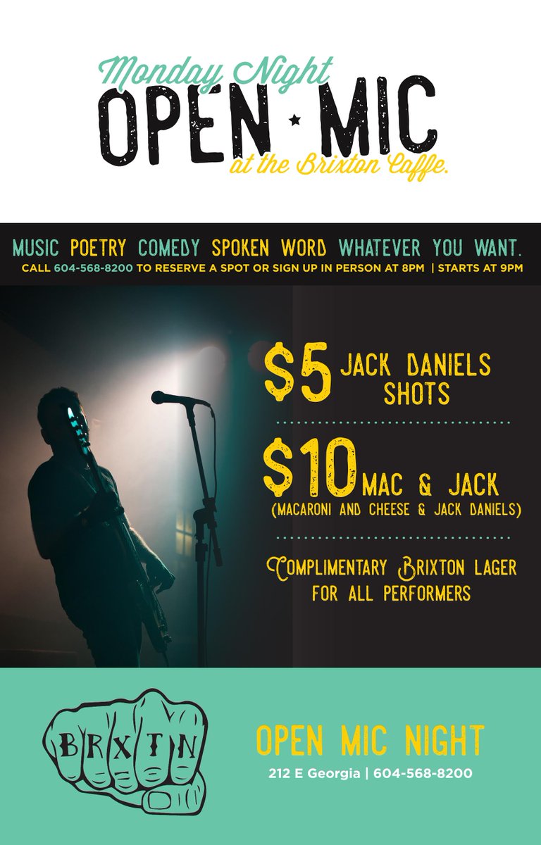 Come strut your stuff for Open Mic tonight! 9pm-late. Plus we've got tasty food &amp; drink specials to boot! #EastVan