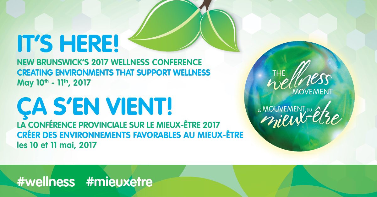 THIS WEEK! Wellness &amp; health advocates gather to discuss how to work together on creating supportive environments to foster #wellness in #NB