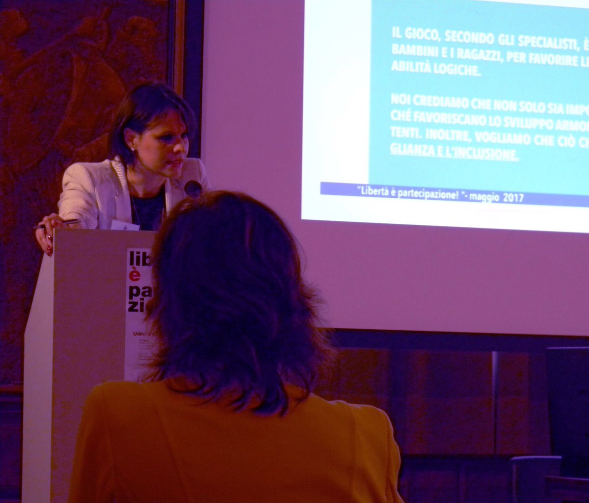 LAM_project's tweet photo. Lam! in cattedra al Convegno Libertà è partecipazione! Conferenza Nazionale degli Organismi delle Pari Opportunità @uniud https://t.co/RTloivNIlJ