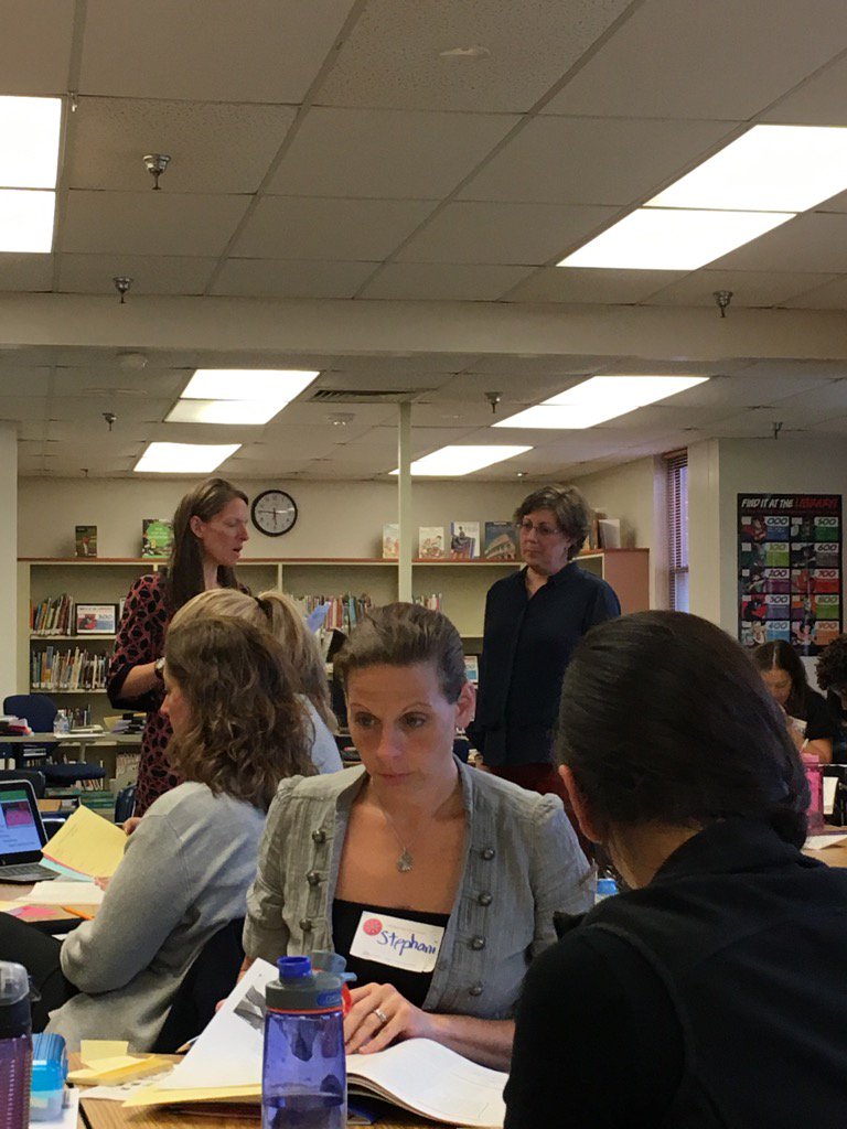 LauraFEvans's tweet photo. Word Study class facilitators, Darby &amp; Jen, lead lively discussion a jigsaw on kinds of word sorts@MCPSC20Literacy https://t.co/wlIujRfWyu