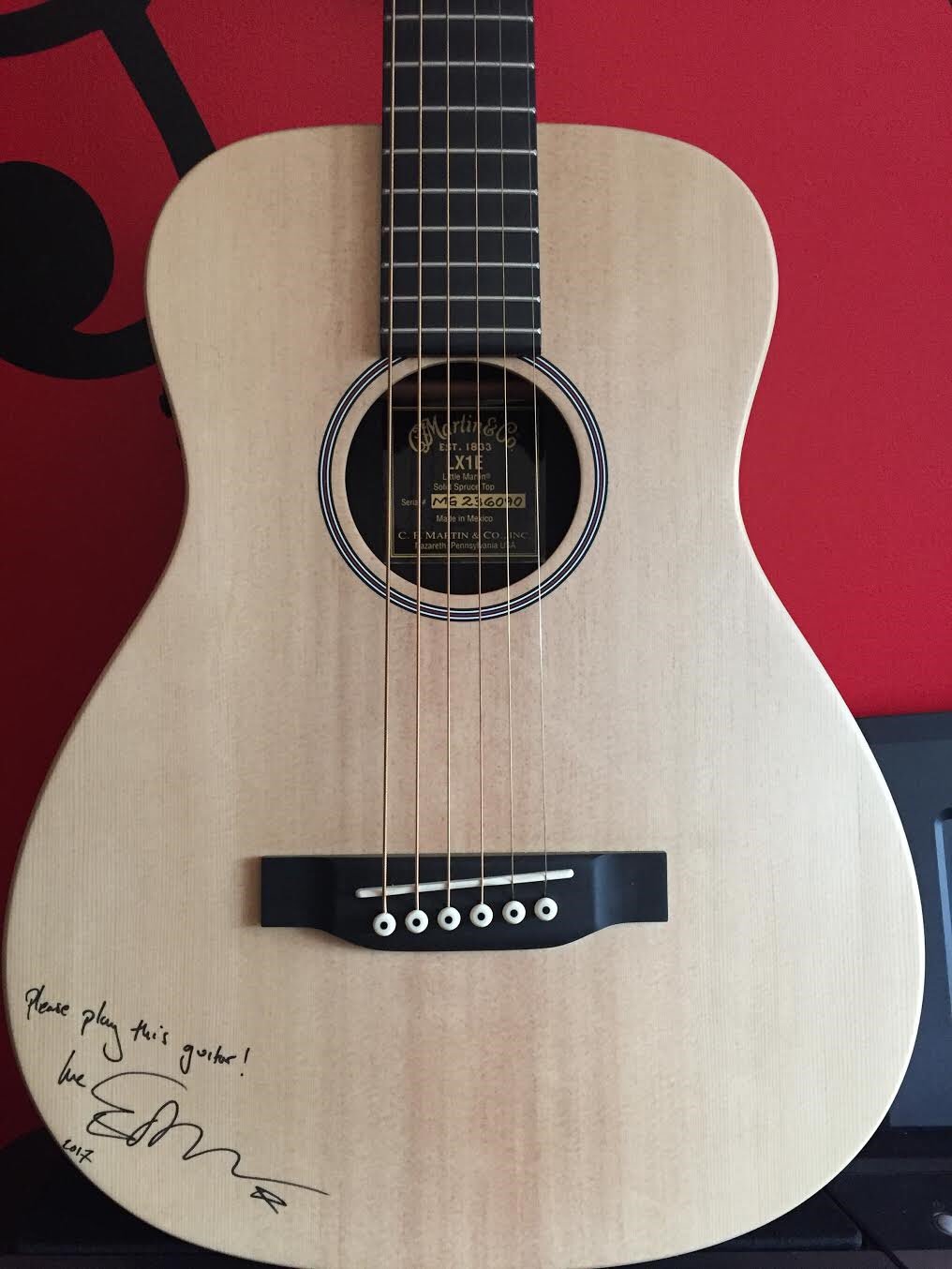 Barnsley Youth Choir on Twitter "Guitar signed by edsheeran goes on