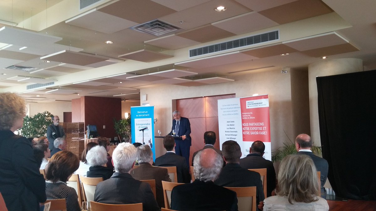 labaseHEC's tweet photo. En direct de @HEC_Montreal: Lancement du livre Entreprendre et savoir s'entourer par Louis Jacques Filion @banquenationale @Editions_Homme https://t.co/fbjgHCLW96