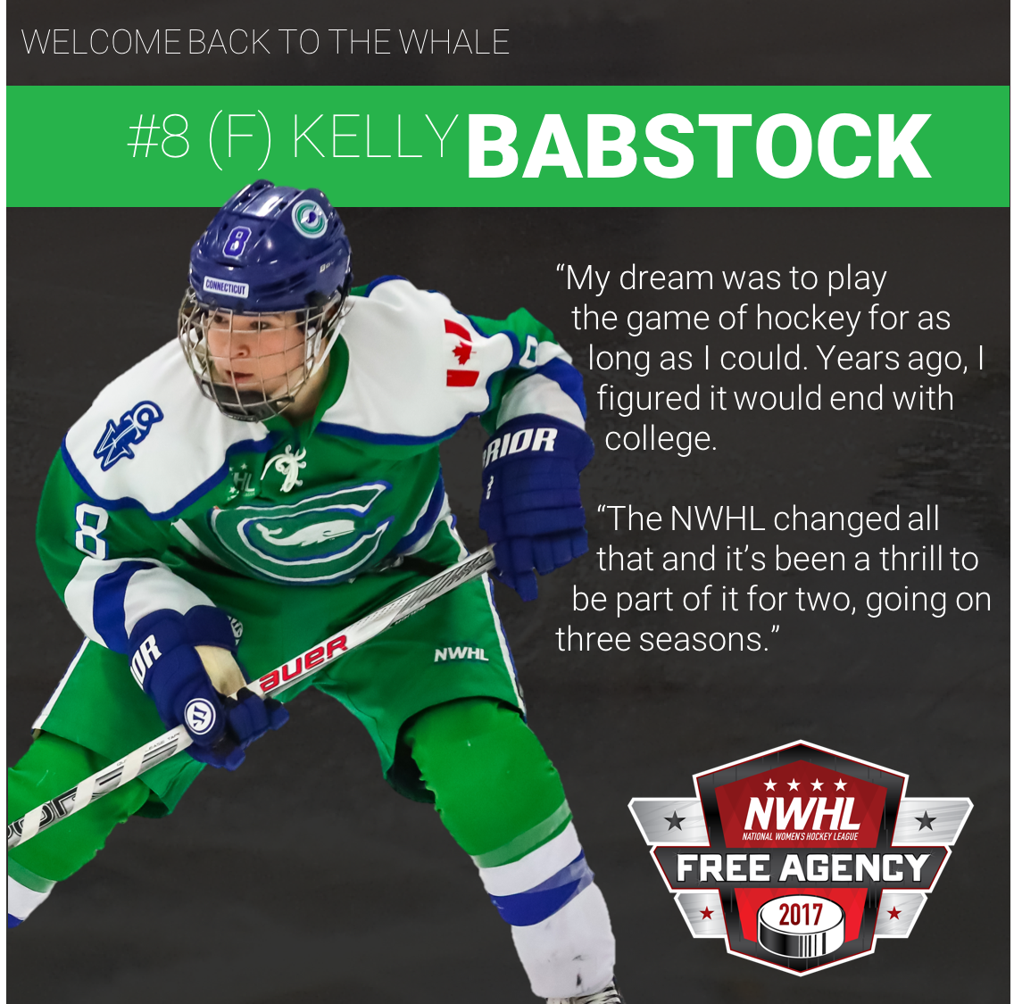 PHF's tweet photo. ICYMI: Kelly Babstock is returning to the @CTWhale_NWHL!
PLAYER PROFILE: https://t.co/TL47DFasxb
STORY: https://t.co/hC4SQPGIEj https://t.co/XEF7b3FcR8