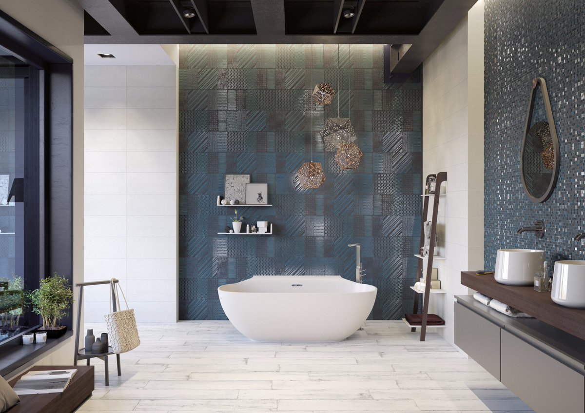 CeramicsOfItaly's tweet photo. Dreaming of relaxing in one of these bathrooms after a long #Monday. See these #tiles from #Fincibec, @Emil_Group &amp; @CoopCerImola at #ICFF! https://t.co/i0VzpSvnHR