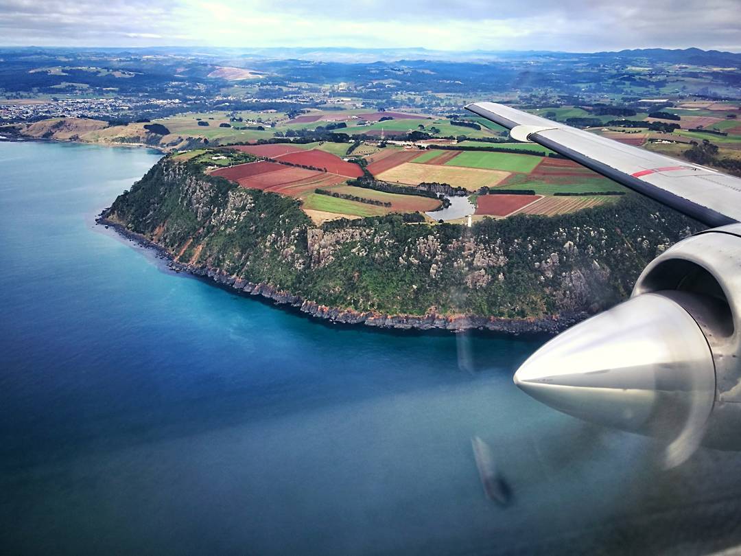 Soaring over @TasmaniasNW coastal patchwork... (Pic: Table Cape - instagram.com/imagesbyshane) #discovertasmania #seeaustralia