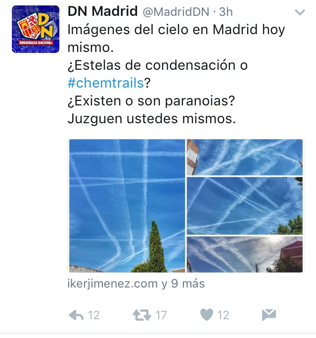 Imágenes del cielo de Madrid hoy mismo. ¿Estelas de condensación o chemtrails? ¿Existen o son paranoias? Juzguen ustedes mismos.