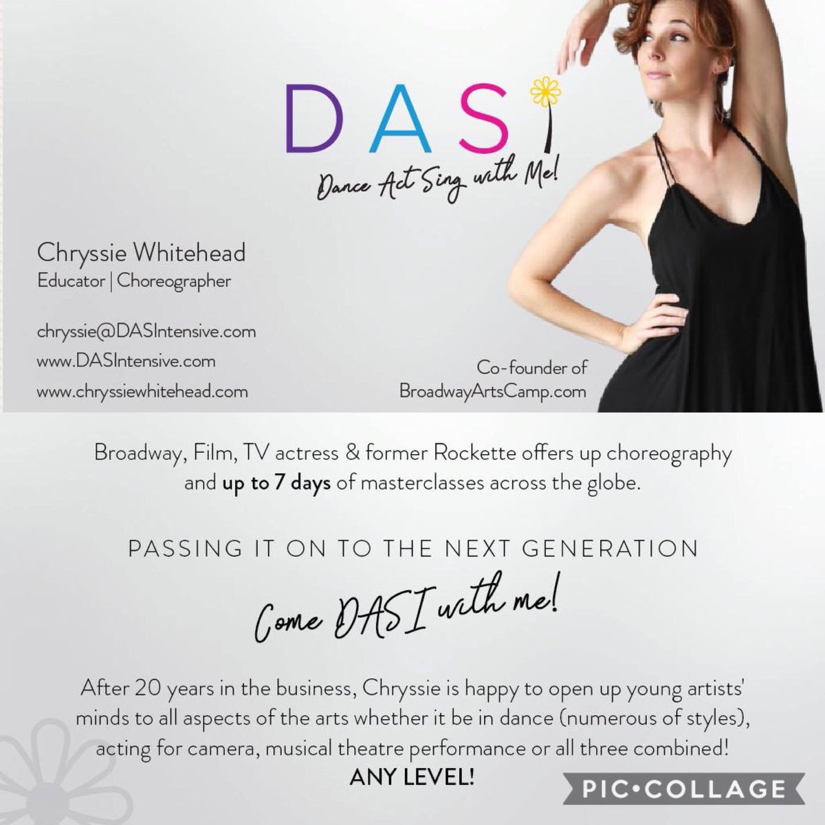 Who wants to DASI (Daisy) with me?! ##DASIwithChryssie #DanceActSingIntensives #chryssiewhiteheadmasterclass