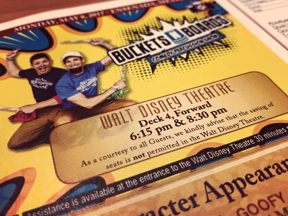 A little #WaltDisneyTheatre action tonight on @DisneyCruise #disneywonder!!  Let's do this #BOOYAH #bucketsnboards