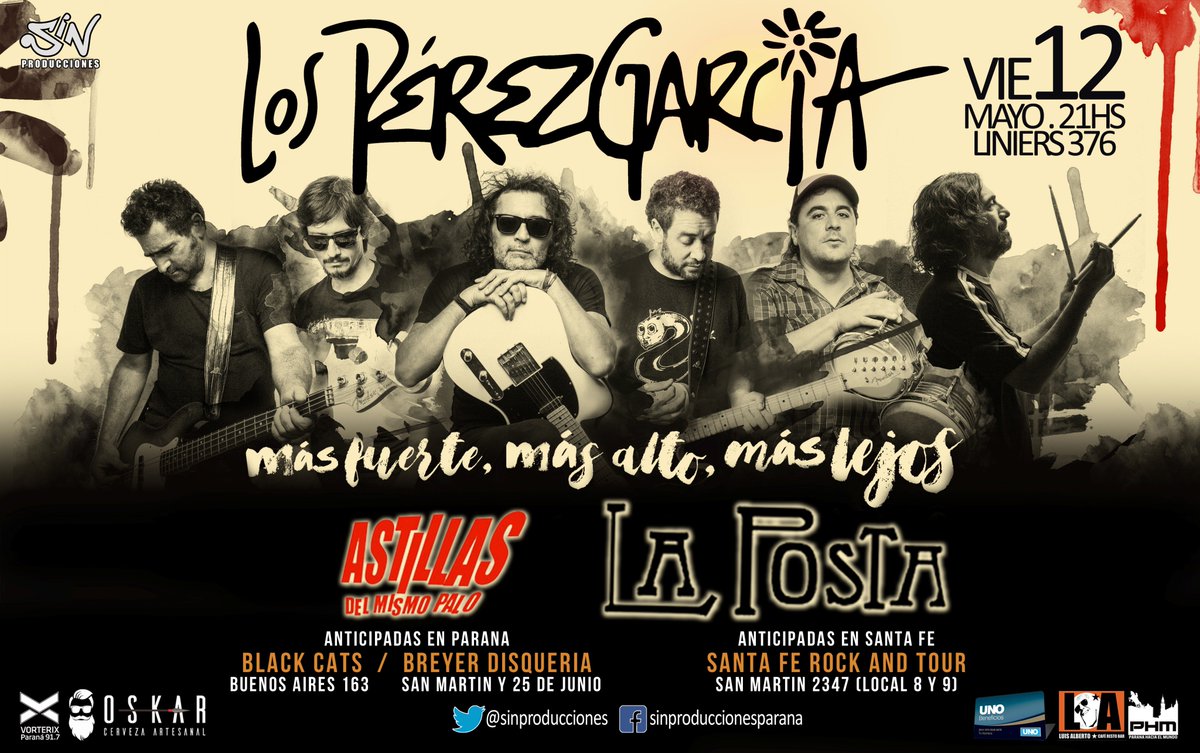 Este viernes llegan <a href="/lospereztw/">Los Pérez García</a> a Paraná junto a <a href="/LaPostaRnR/">LaPostaRnR</a> y #AstillasDelMismoPalo