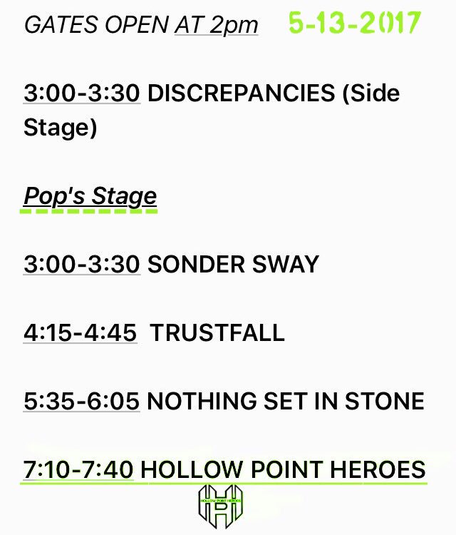 HpH_CREW's tweet photo. Pointfest set times for Saturday!!! https://t.co/lUa8a8XrpV