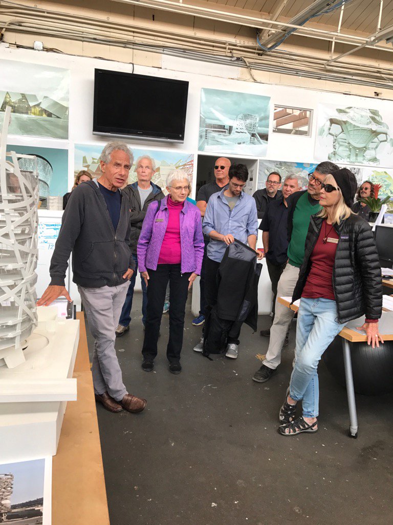 LindaLucks1's tweet photo. Architect Eric Owen Moss with Venice Design Series guests on Saturday in Culver City #designVenice #architecture #VCH https://t.co/XYXs6eSFKs