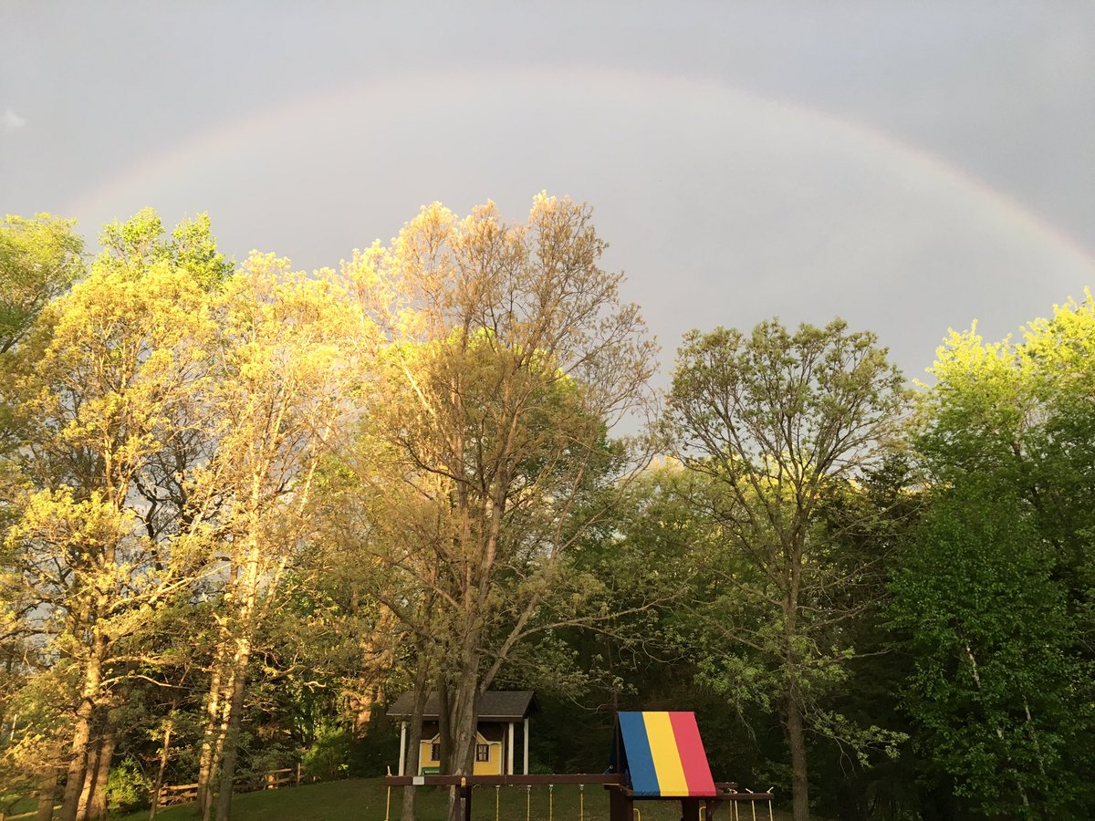 Alt_Farms's tweet photo. This morning sun coming from east &amp; rain from west collided to make #rainbow in backyard &amp; pasture

#justpretty 
#nopointtothis https://t.co/5O48noerka