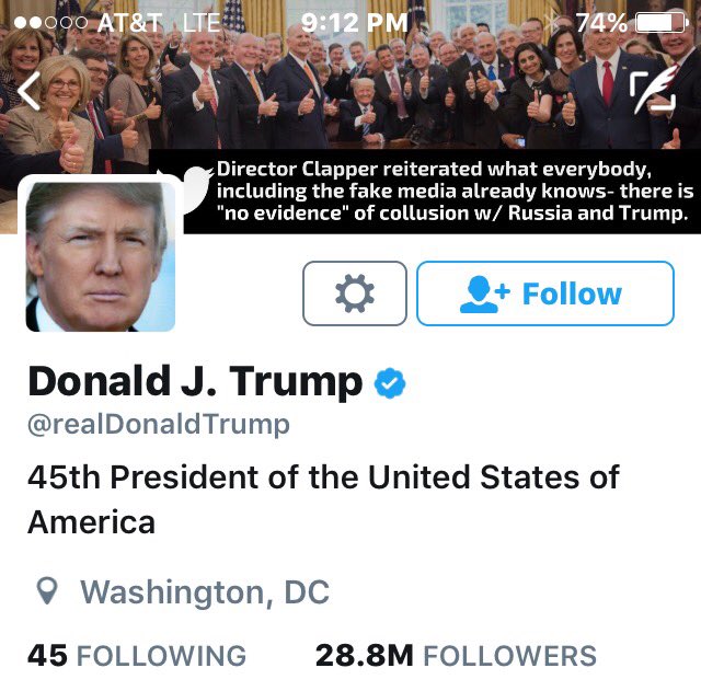 KeithOlbermann's tweet image. Look at the new account header of @realDonaldTrump. The quote is one of his tweets from today. THIS MAN IS OUT OF HIS FUCKING MIND.