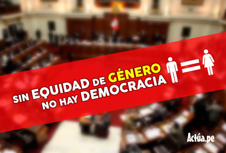 Actua_Pe's tweet photo. La voz de 1 mujer tiene el mismo valor que la de 1 hombre. Basta de discriminación hacia ellas en espacios políticos https://t.co/WZ5MTtXkHZ https://t.co/POQcX0wn92