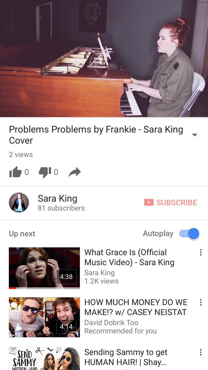 SaraKingMusic's tweet image. New video up on YouTube! Link in bio! 💕@FRANKIEmusic #ProblemsProblems #MusicIsLife #coversong