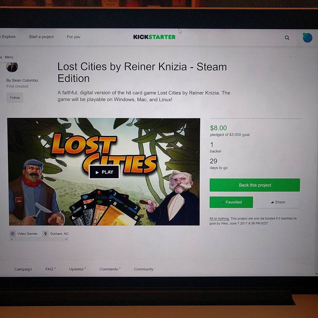 BlueLineGames's tweet photo. Our brand new #kickstarter has been launched for the #steam version of Lost Cities! Help us make it the best game … https://t.co/KTcQeN4JBC https://t.co/iN0sFom5mL