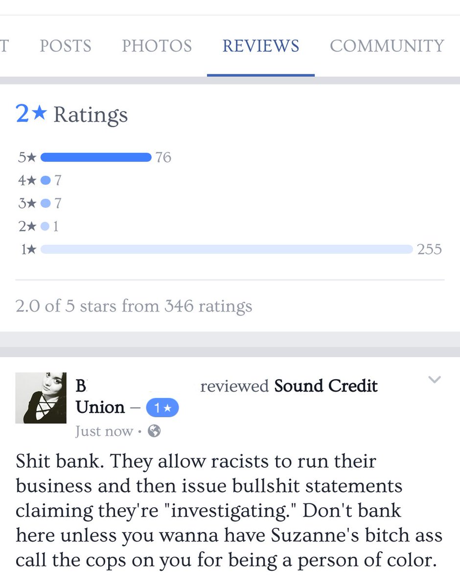 huelgamoon's tweet photo. If ya have a moment go &amp; leave a poor review for #SoundCreditUnion . Looks like I wasn't the only one who did. #nottodaysatan https://t.co/Kj6gaXRz7m