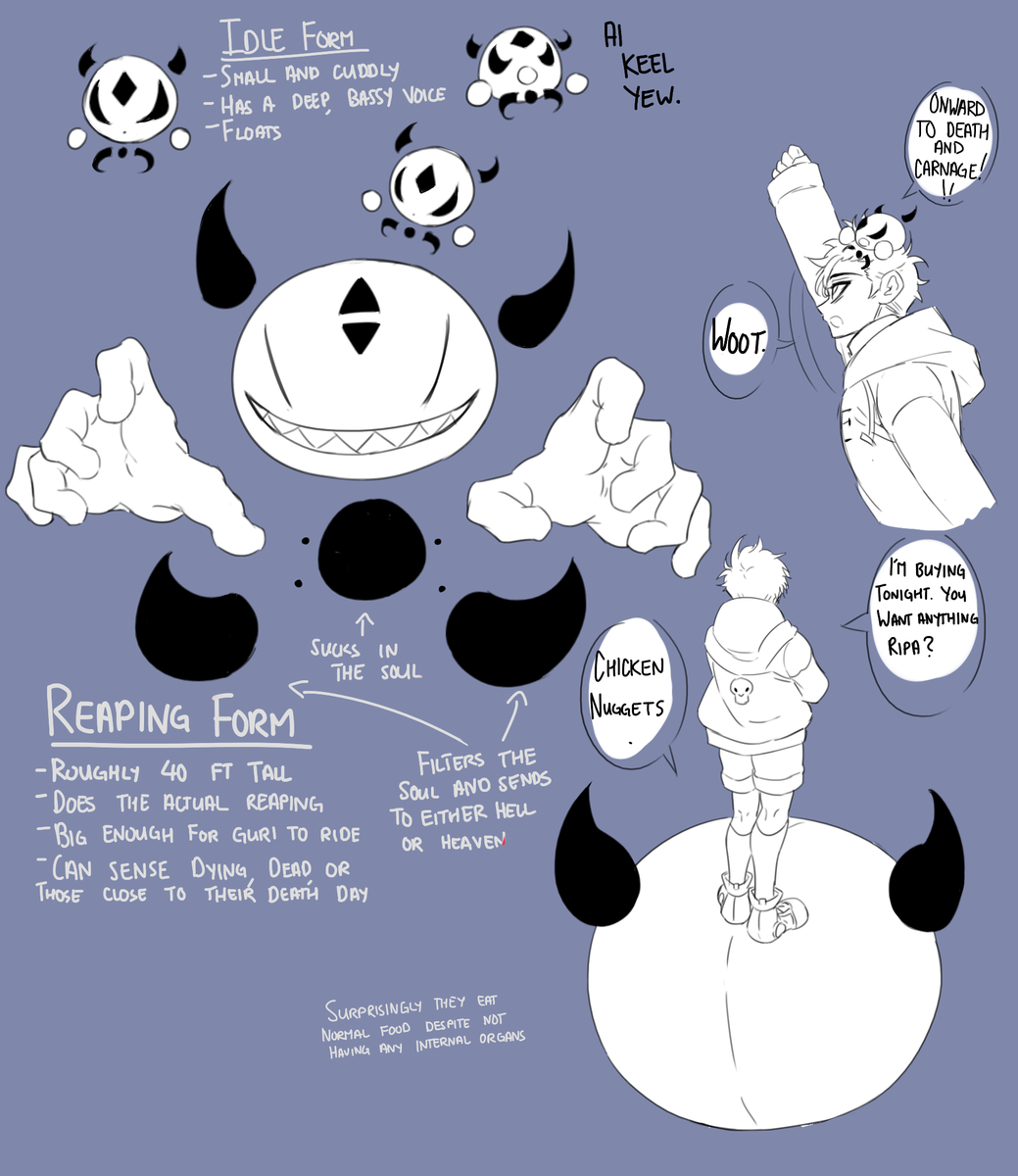 Shioppang's tweet photo. Today I had a thought: What if the Grim Reaper was just an angsty little shota https://t.co/jFBXuFZ0Cx