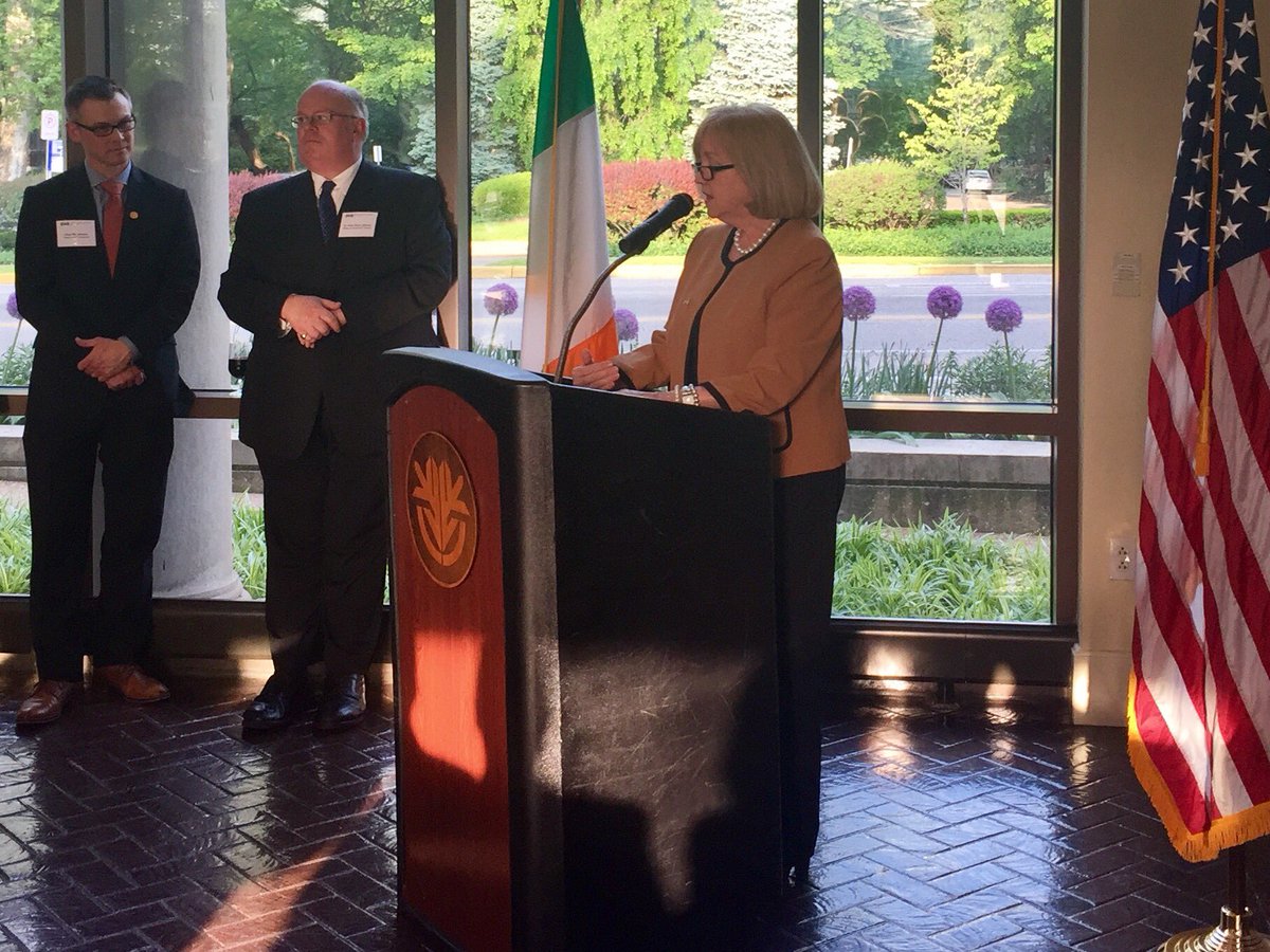 timjnowak's tweet photo. St. Louis Mayor @LydaKrewson welcomes Galway, Ireland Mayor &amp; Sister City delegation. @WTCSTL @STLPartnership @SisterCitiesInt @AmbOMalley https://t.co/7jQ8oANrgn