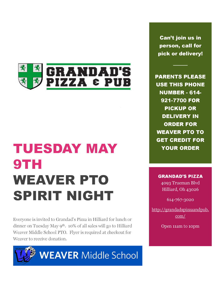 wmscatsPTO's tweet photo. Grandad's Spirit Day TOMORROW!!!
@wmscats https://t.co/xAOUUrg8pq