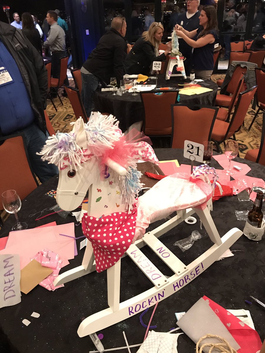 RollAShade's tweet photo. Decorating and donating rocking horses to the local Children's Hospital! #BuildPoint17 #Table21 https://t.co/J7dySJvJeS