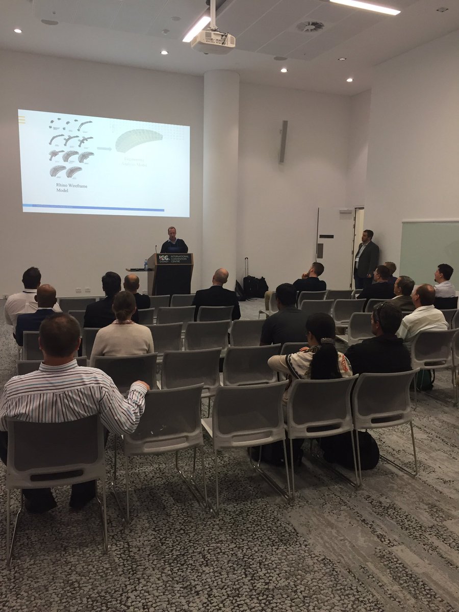 Stephen Corney and Christopher Pynn from #Arup presenting Tekla for Engineers at #TransformUC