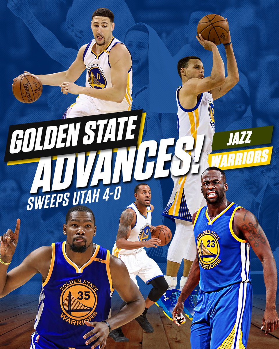 espn's tweet photo. Splashing into the Western Conference finals undefeated. https://t.co/4qYf0eH8RC
