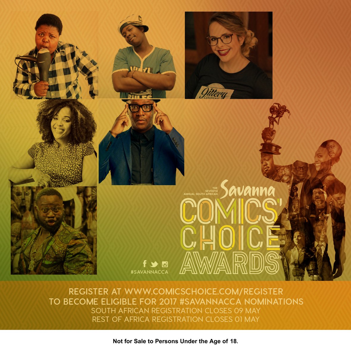 ComicsChoice's tweet image. Join @tumi_morake , @Mbeu_K , @roosta27 , @DaComicLuu, @khanyisa_bunu &amp;amp; @ClaudiOkKiddo and register for #SavannaCCA comicschoice.com/register/