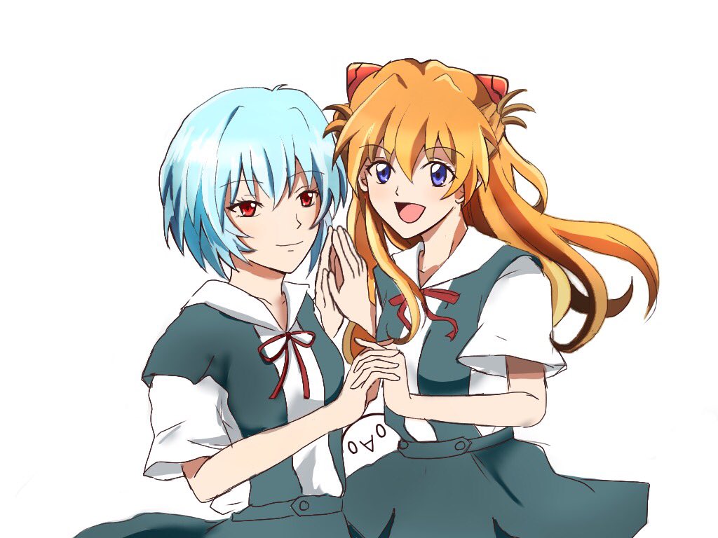 のぼぼん º º ただの顔文字 Twitterissa 仲良しなアスカとレイを 描いて見た エヴァンゲリオン のぼぼん毎日一枚絵計画