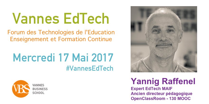 #VannesEdTech, la vision de @Yannig35 responsable #EdTech <a href="/MAIF/">MAIF</a>, ex dir. pédagogique <a href="/OpenClassrooms/">OpenClassrooms</a> #MOOC – Info: lnkd.in/d7BFkNG