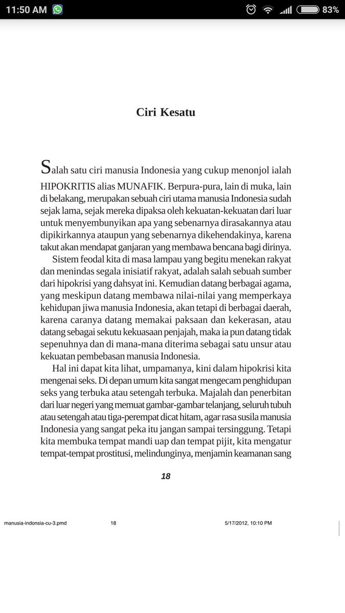 dyintaa's tweet photo. Potongan pidato Mochtar Lubis ttg ciri2 manusia Indonesia. Msh relevan stlh 4 dekade. Wajib dibaca supaya tdk kecewa tinggal di Indonesia. https://t.co/kW364pWge2