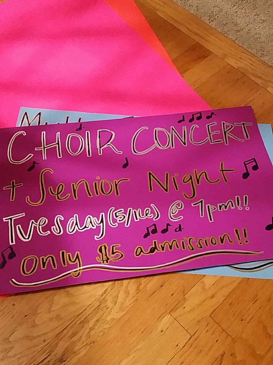 shangreenhouse's tweet photo. Last choir concert AND SENIOR NIGHT next Tuesday at 7 in the DHS Performing Arts Center!! Please come support!! Only $5 admission! https://t.co/kmicOmlsS7