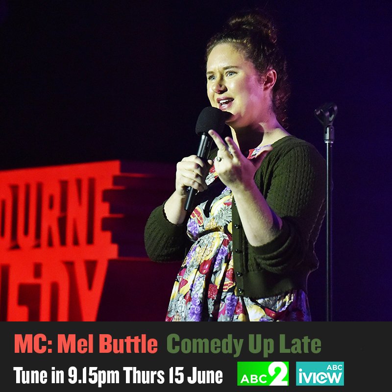 micomfestival's tweet photo. The lovely @MelindaButtle hosts this week's #ComedyUpLate Thursday night at 9.15! It's going to be huge, so make sure you tune in to @ABC2 https://t.co/TpbdbWBkfx
