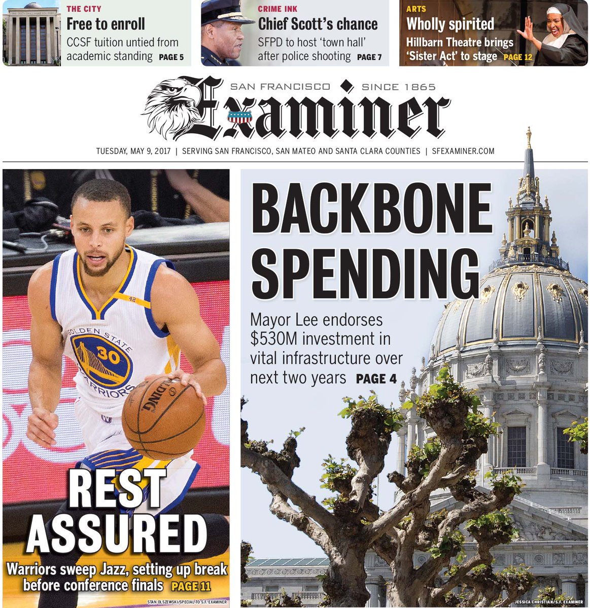 sfexaminer's tweet photo. Tuesday's front page: https://t.co/ZOU8cPZhTI