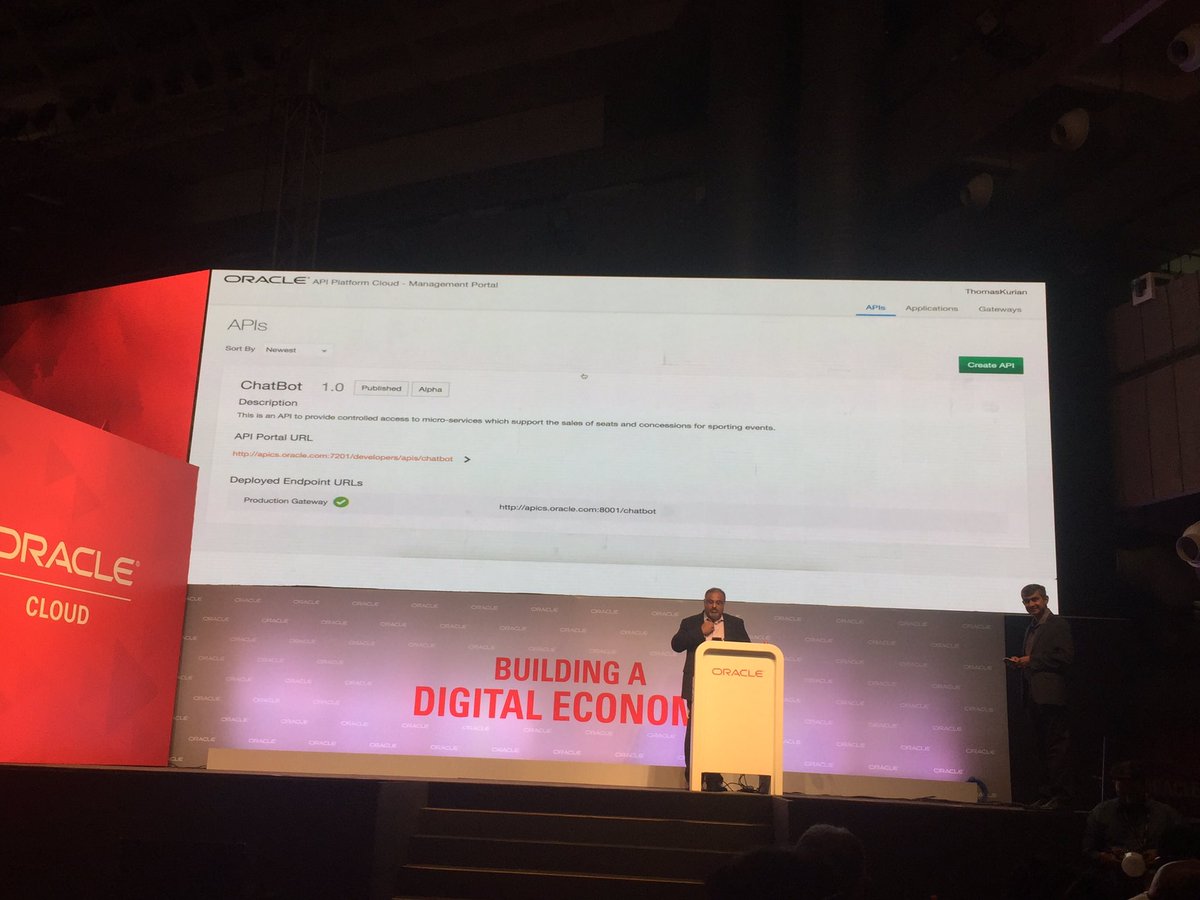krishbhatia104's tweet image. Oracle API Platform Cloud Service demo by Suhas at #oowIndia #iPaaS #oracleapi #APIManagement