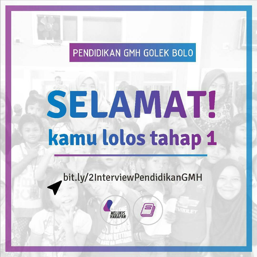[PENDIDIKAN GMH GOLEK BOLO]

Selamat! Kepada kalian yang lolos ke tahap wawancara. 😊

bit.ly/2InterviewPend…