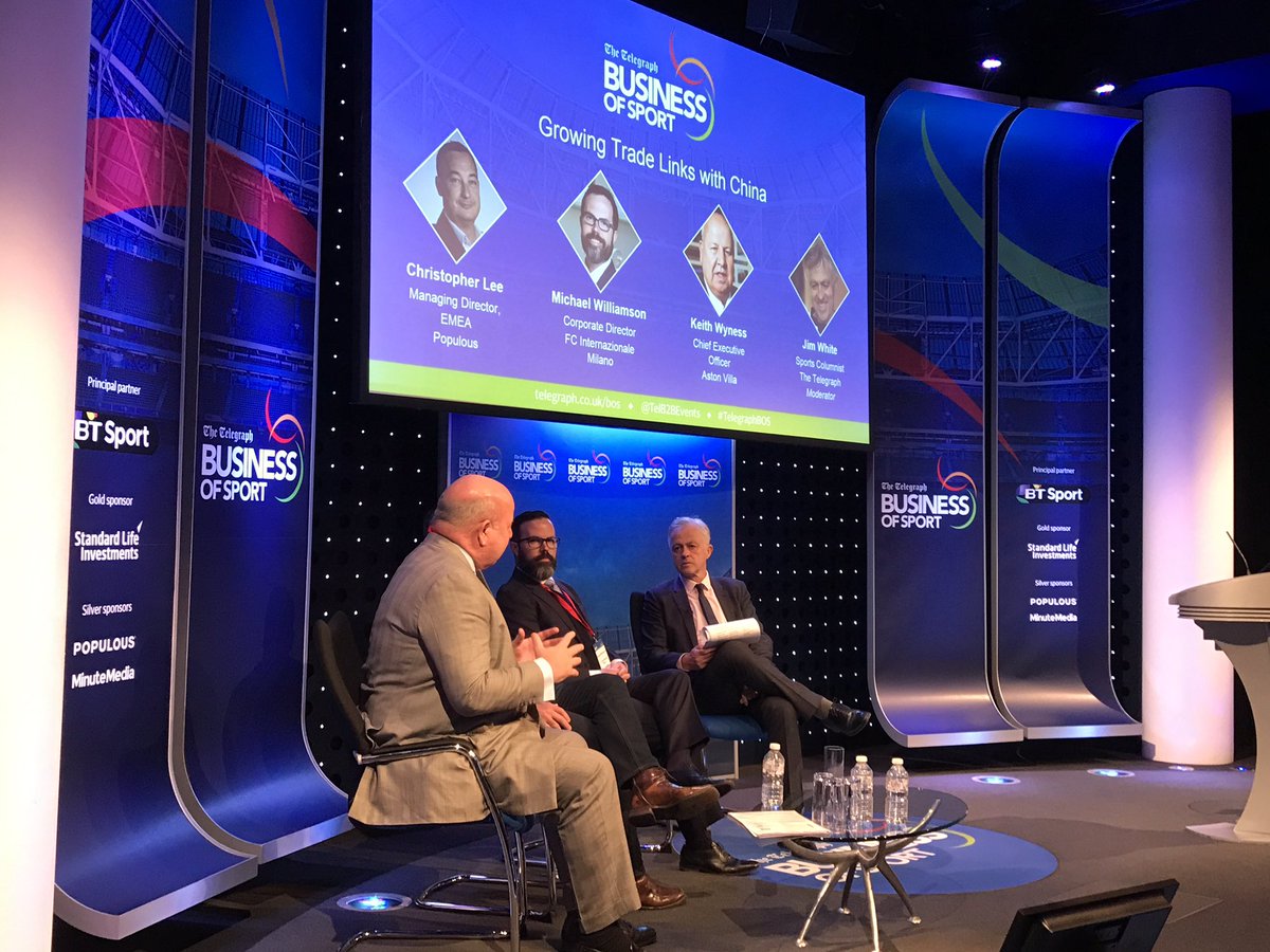SamHubert28's tweet photo. Great start to the #TelegraphBOS conference. @AVFCOfficial &amp; @Inter discussing Chinese ownership in ⚽️&amp; the importance of customised content https://t.co/lHMUafBzIj