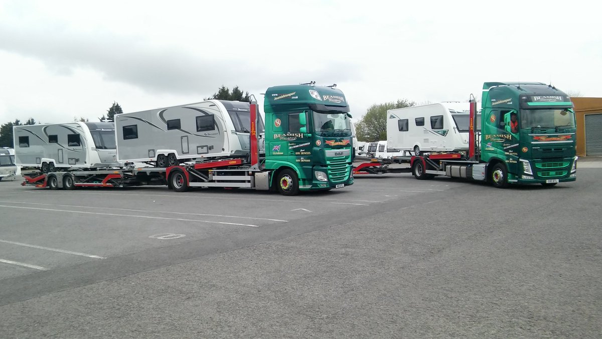 BeamishTransLtd's tweet photo. 2 of the van/caravan movers yesterday! #caravanmovers #caravantransport #vancarriers #vantransport #motorhomes #transportnortheast https://t.co/jvI2mQZuKb