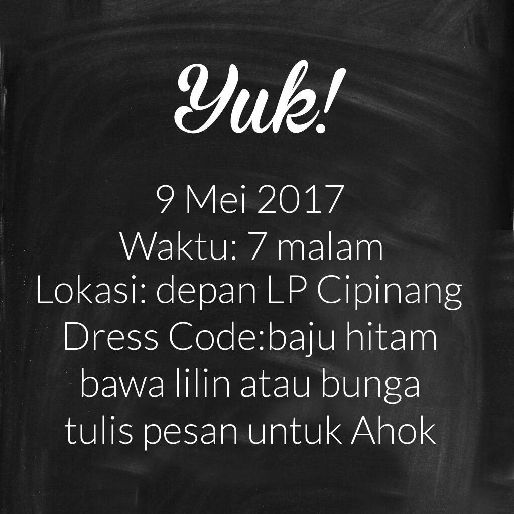 __azza's tweet photo. Nanti malam! #bebaskanAhok https://t.co/YGD8K7QnBR