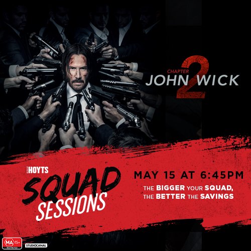 HoytsAustralia's tweet photo. @RubyRose has joined the cast of @JohnWickUK for Chapter 2! Join us for our #SquadSession Advanced Screening, May 15 https://t.co/Ykz8tOLgHe https://t.co/GiAl3Q23PJ