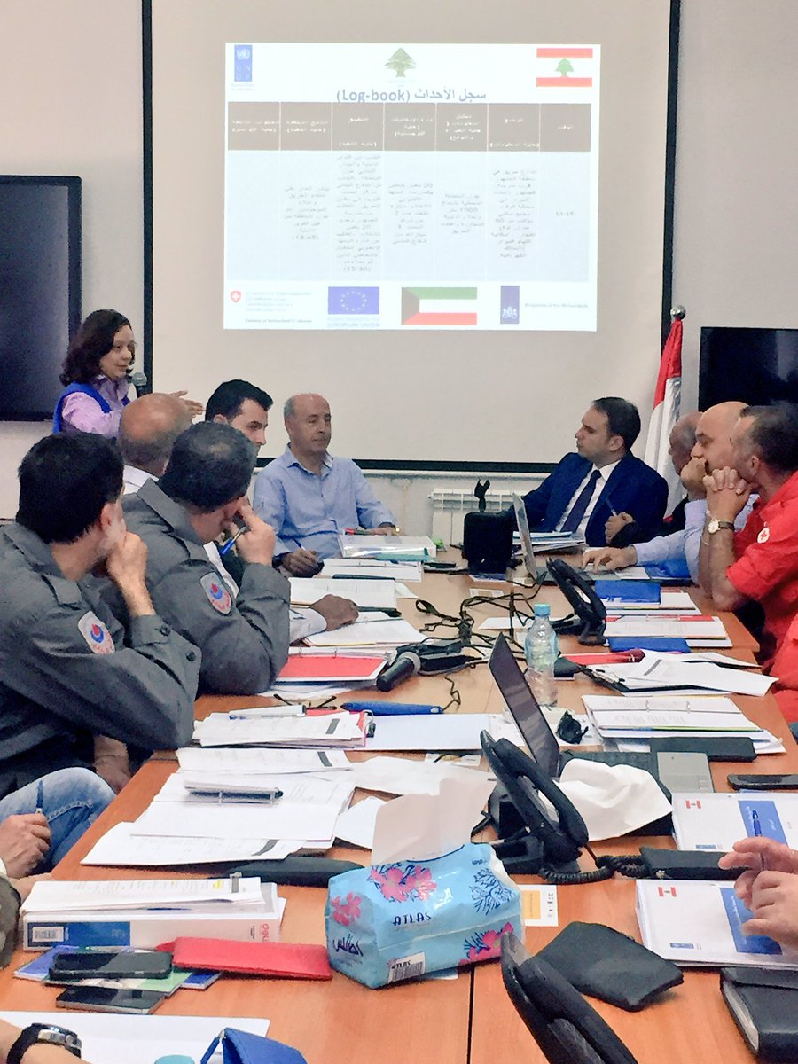 DRM_Lebanon's tweet photo. Table top exercise in preparation for flood field simulation on Assi River headed by Governon Bashir Khodor supported by DRM @UNDP_Lebanon https://t.co/3vwVJatXTP