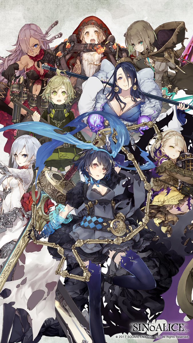 Sinoalice ーシノアリスー シノアリス スマホ壁紙プレゼント いつも暖かいご声援をありがとうございます 集合絵バージョンのスマホ壁紙を配信させていただきます 各キャラクターのスマホ壁紙はこちら T Co Cq8pdtbocb