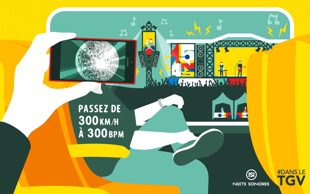 TGVINOUI's tweet photo. JEU #CONCOURS @Nuits_sonores : Tentez de remporter 2 pass pour le festival ! Pour participer >> RT + Follow 😉 https://t.co/FMoTlc1lih