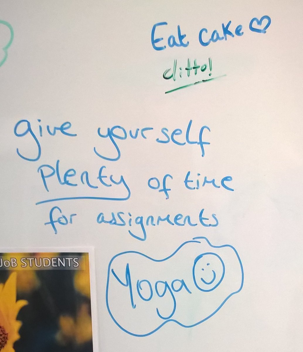 FalmerLib's tweet photo. We've had a few #studyhappy study tips on our whiteboard here @FalmerLIb to help #MHAW17 Can you think of any more? How do you revise? https://t.co/wcLerkvzzO