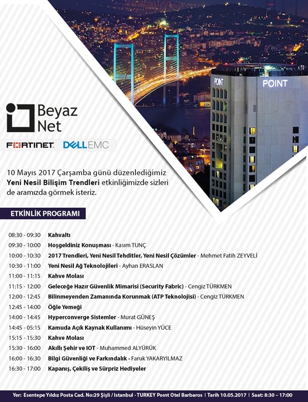 talialogcom's tweet photo. Beyaz Net'in düzenlediği "Yeni Nesil Bilişim Trendleri" konulu etkinliğe sizler de davetlisiniz.

Ayrıntılı bilgi için: 0216 557 72 72 https://t.co/Yq6102Yj4O