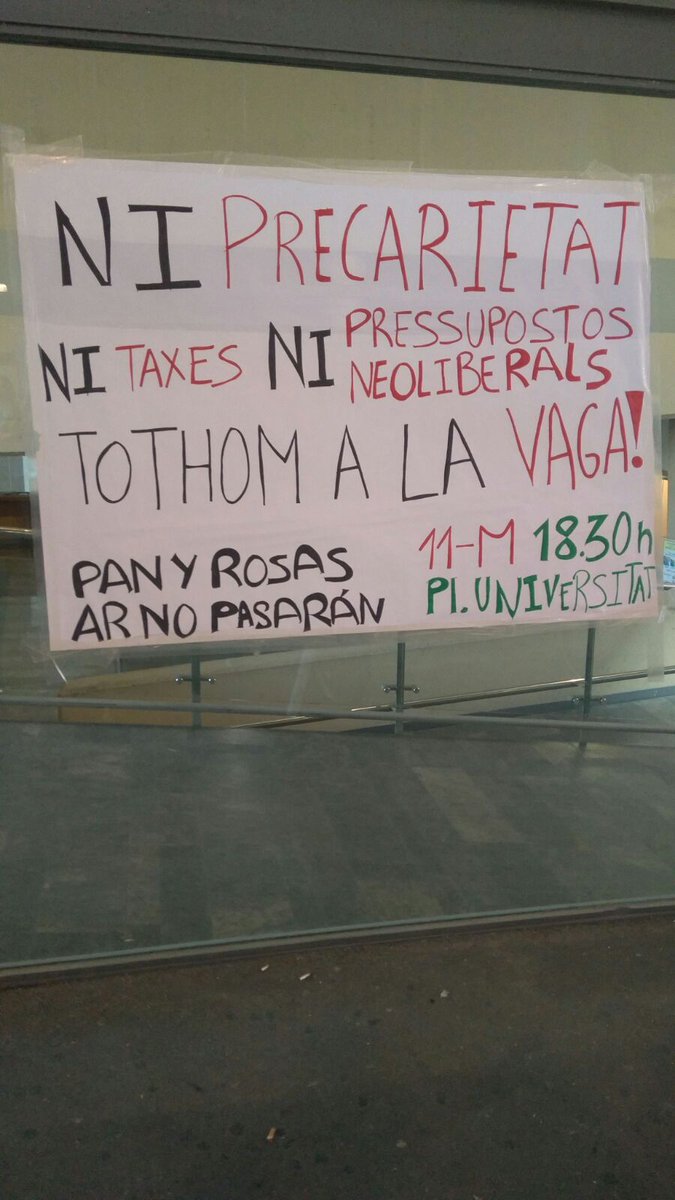 Amb @arnopasaran a vaga estudiantil #11M ¡Ni precarietat,ni taxes ni Pressupostos neoliberals! A la #UAB i #UB donem suport a <a href="/LasKellysBCN/">Las Kellys Barcelona</a>