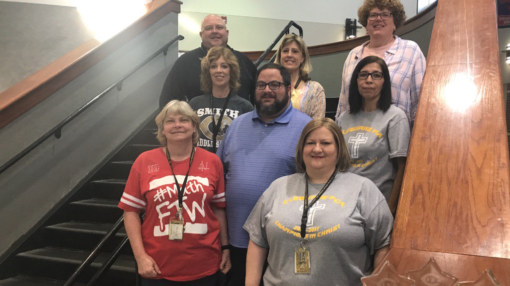 SmithMiddle's tweet photo. 2017 Smith service award recipients, led by Ms. Denning's 25 years service to our district. #smithpower https://t.co/8pSCHVpqNm