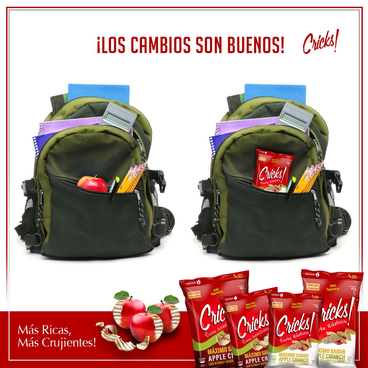 Crickscl's tweet image. Los cambios siempre son buenos ¡ y comer manzana ahora es entrete! #CreceConCricks #Snack #Chile #Cricks! Síguenos en #Facebook