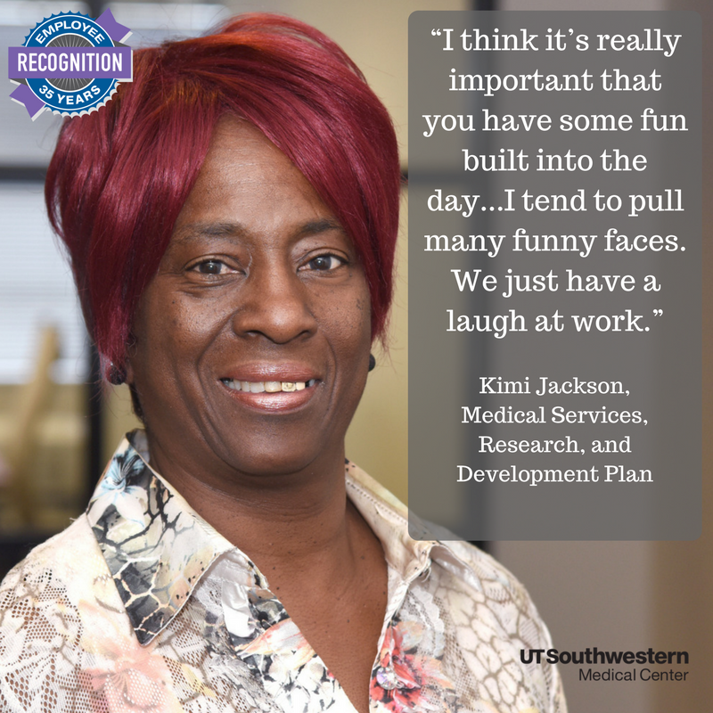 UTSWMedCenter's tweet photo. Kimi Jackson joined UTSW family 35 years ago. What made her stay? https://t.co/bRkm3WAi7b #EmployeeRecognitionWeek https://t.co/BuCySWek9F